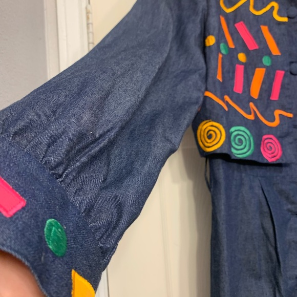 Vintage Bouillabaisse 2 in 1 Multi Color Size 12 Denim Dress. 2908-V - Picture 2 of 10